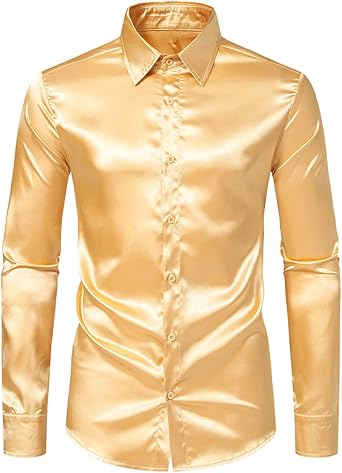 Mens Dress Shirts Wrinkle Free Slim Fit Solid Button Down Shirt Causal Fashion Collar Work Party Top Fall Clothes