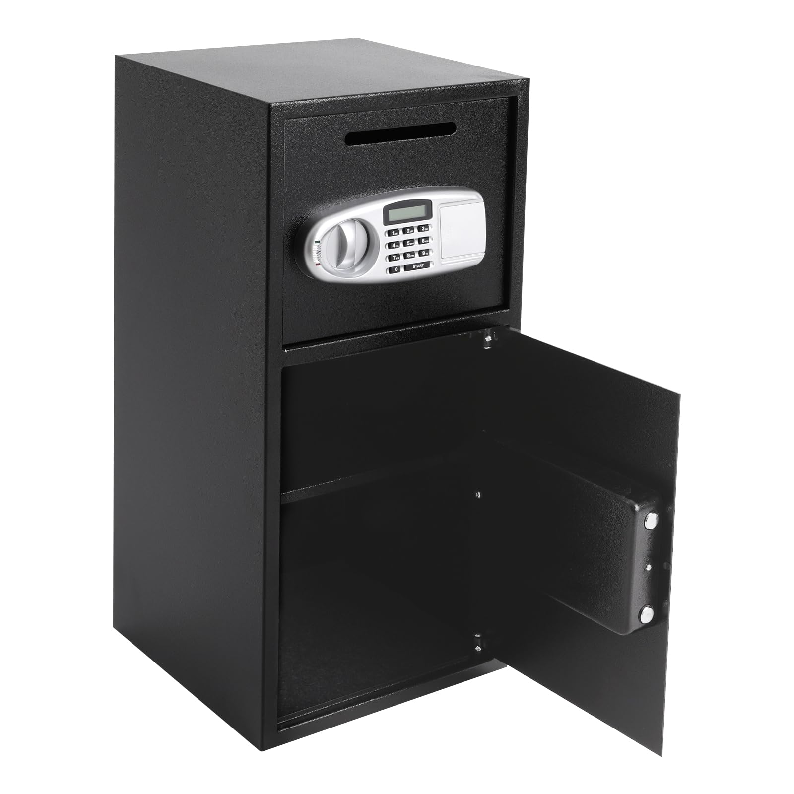 Caja fuerte ignífuga para llaves con código digital, caja fuerte para el hogar con 2 compartimentos para joyas, dinero en efectivo, medicamentos, documentos, 75 x 35 x 35 cm (alto x ancho x