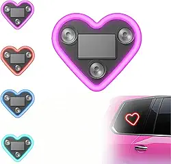 Luz ambiente de carro LED em forma de coração movida a energia solar - 2026 novo triângulo de carro ou luz de janela traseira lâmpadas de atmosfera interior automotivo para decoração romântica e dia