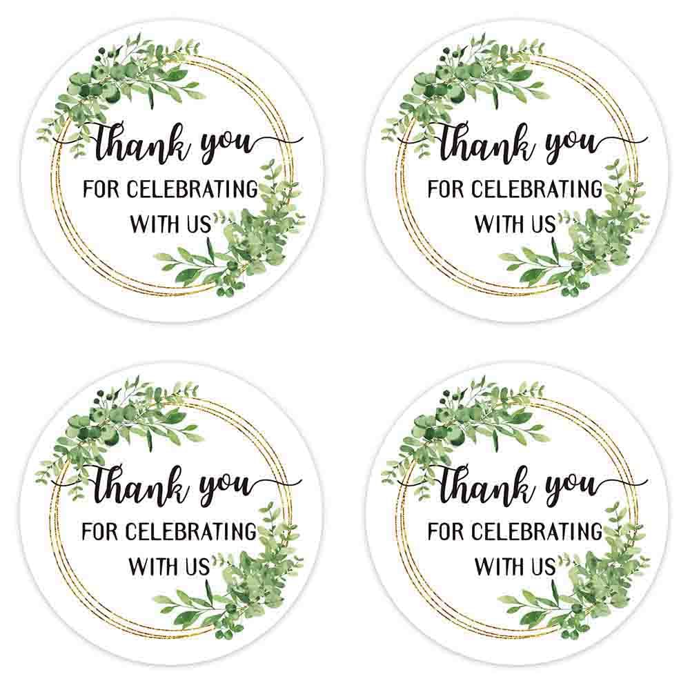 WRUISZ 72pcs Leaf Themed Thank You for Celebrating Cute Baby Shower Stickers,Candy Business Labels,Gender Reveal Gift Bags Ideas, Boxes & Envelopes,Birthday Party Atmospheric Decoration Props