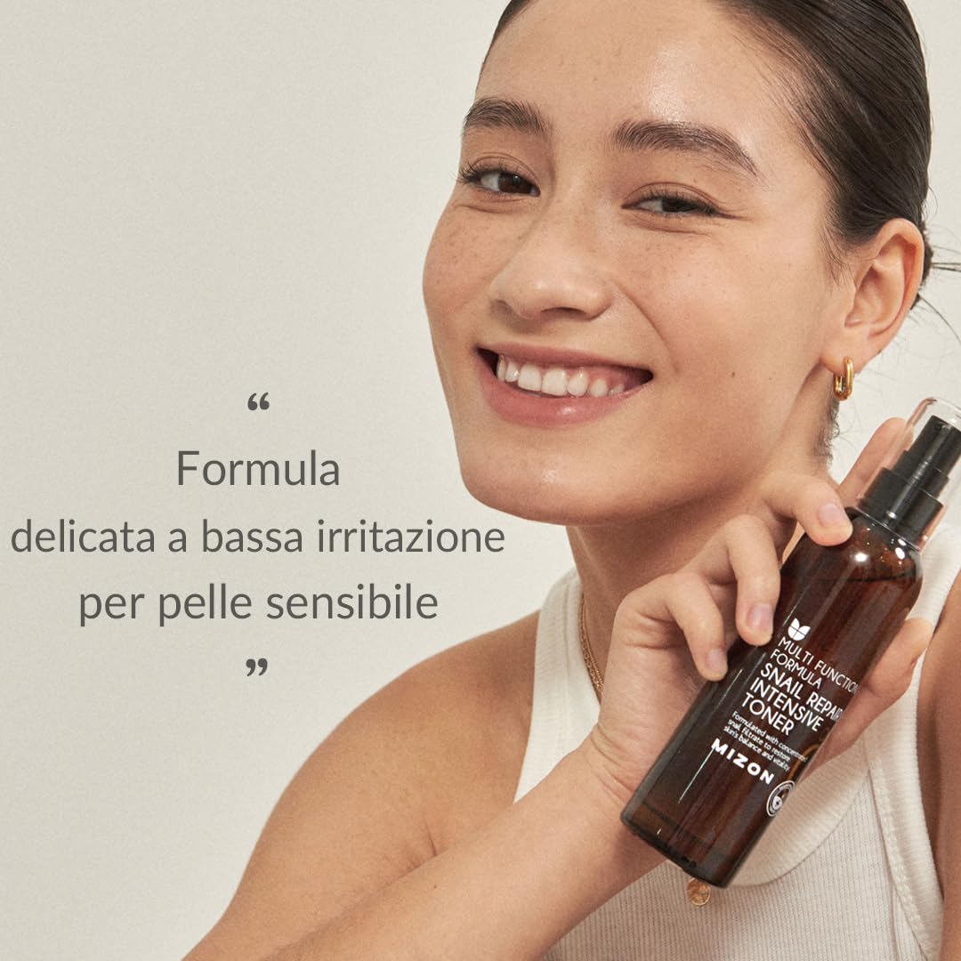 [Mizon] Tonico viso intensivo con estratto di bava di lumaca (100 ml) idratante, rigenerazione intensiva della pelle, antietà, antirughe, muco di lumaca filtrato (Snail Repair Intensive Toner)
