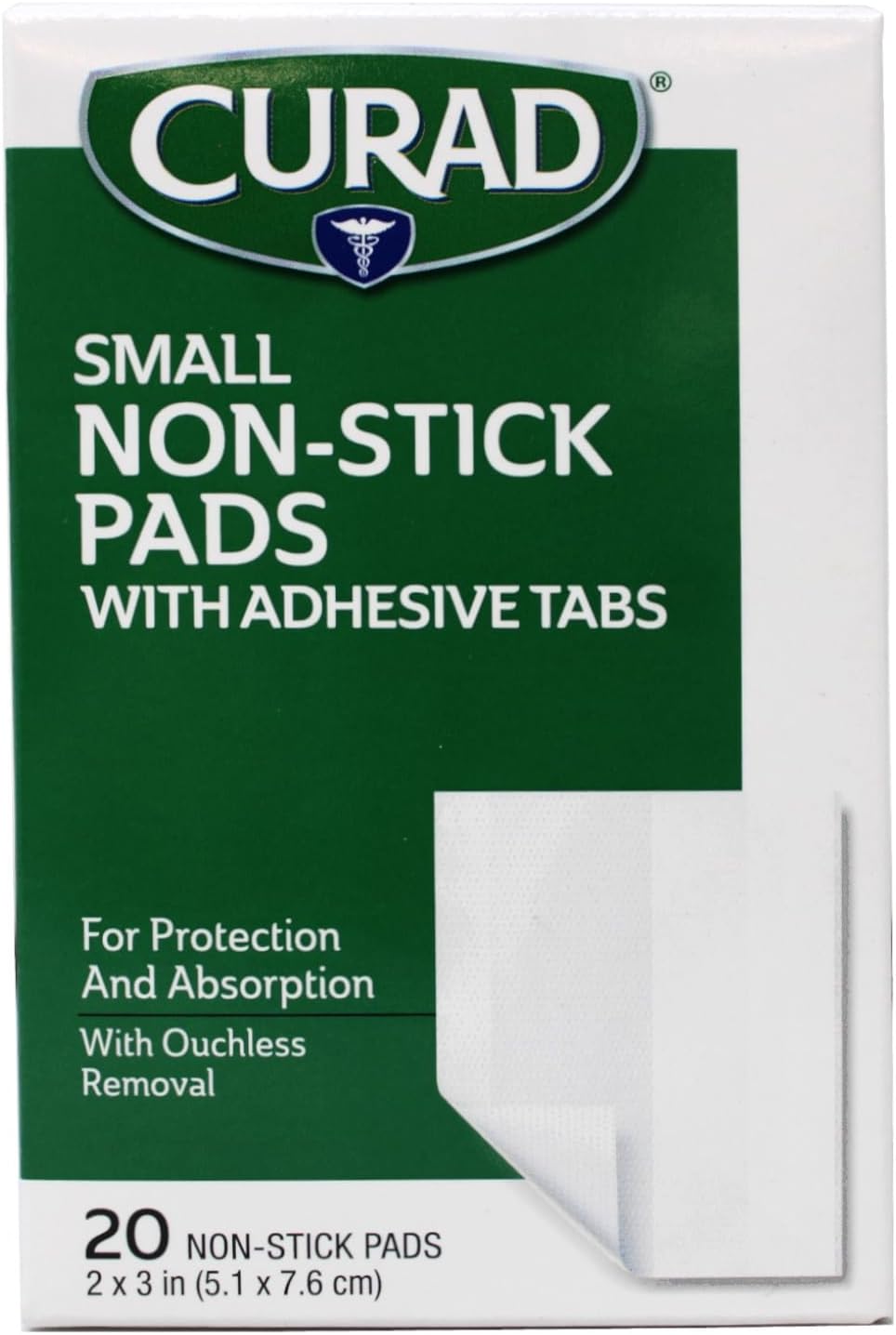 Medline Pad Non-Stick Curad with Adhesive, 2 Inch x 3 Inch, 12 Count