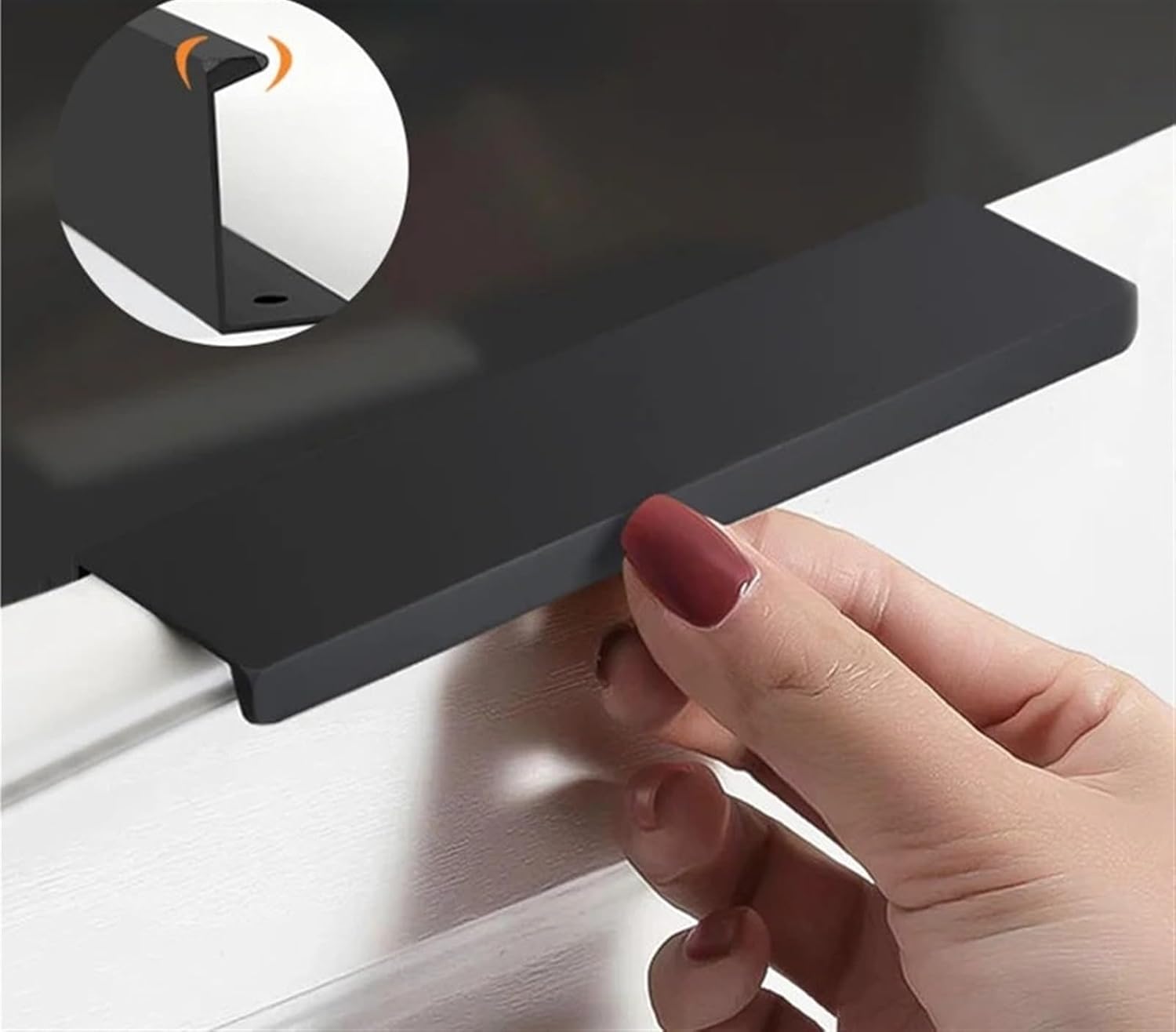 Gold Black Hidden Handles Long Kitchen Cabinet Pulls Drawer Pulls Aluminum Alloy Furniture Handles Cupboard Wardrobe Pulls 2Pcs(Grey,300MM)