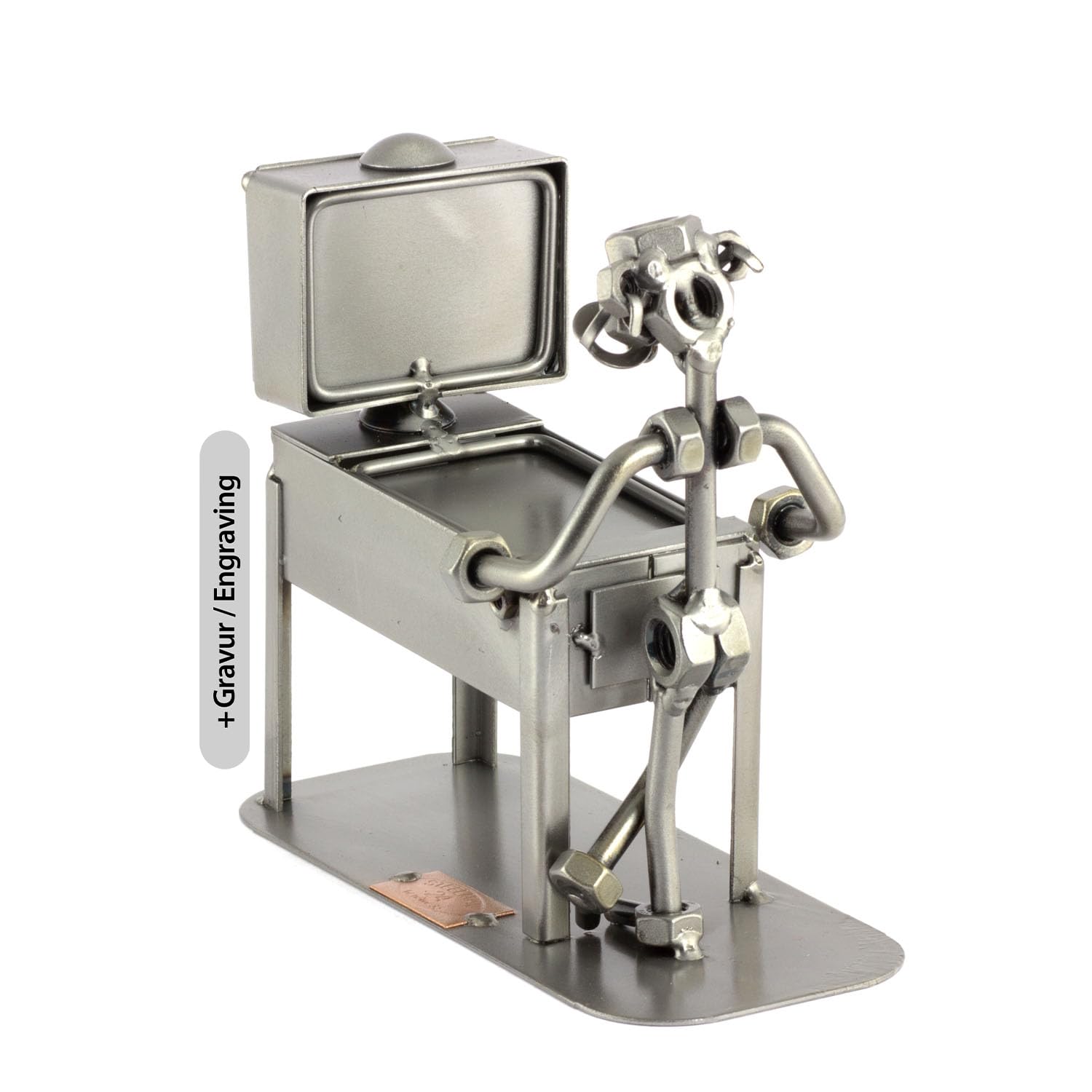 Steelman24 I Nuts and bolts sculpture Pinball With Personal Engraving I Handmade ornaments I I Metal figurine