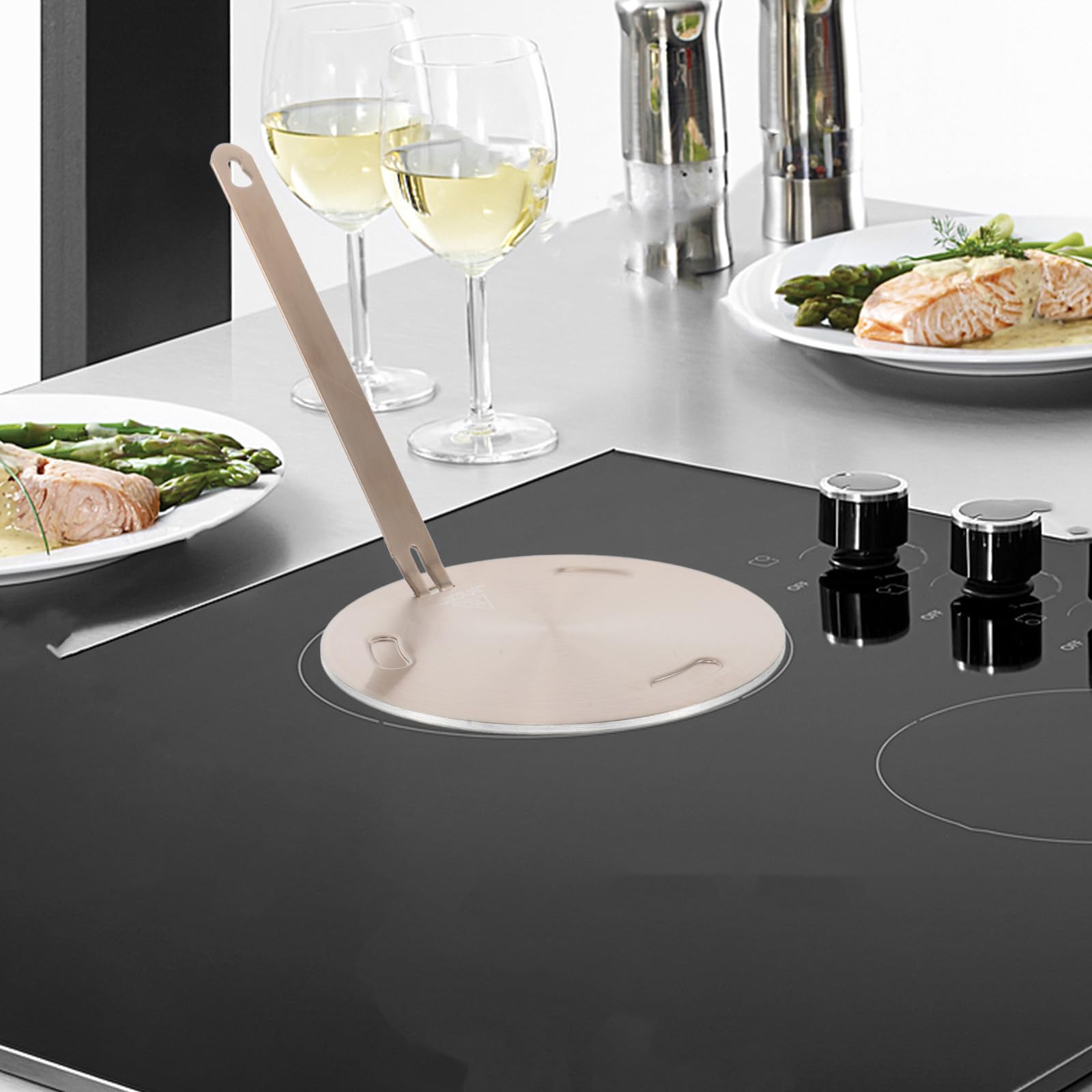 Happyyami Placa Difusora de Calor para Estufa de Gas de 16 CM Adaptador de Cocina de Acero Inoxidable Rosado Difusor de Calor para Cocción Uniforme y Protección de Sartenes