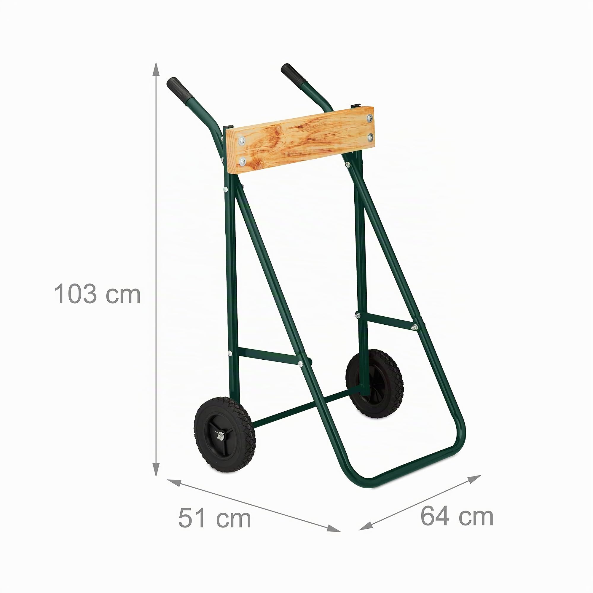 Relaxdays Chariot Hors-Bord, Stockage & Transport, Moteur Jusqu’à 100 kg, Support Acier, Vert foncé