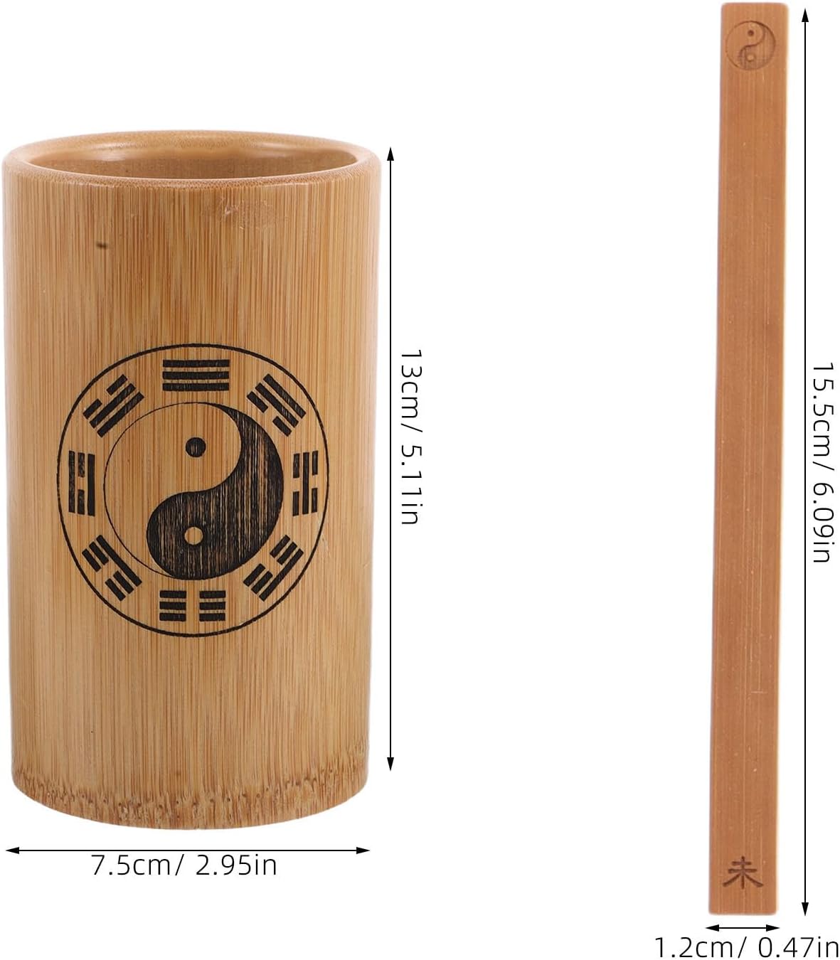 BESTonZON I Ching Divination Sticks Kit with 12 Fortune Telling Sticks and Portable Tube, Chinese Fortune Telling for Feng Shui Learning and Spiritual Insight