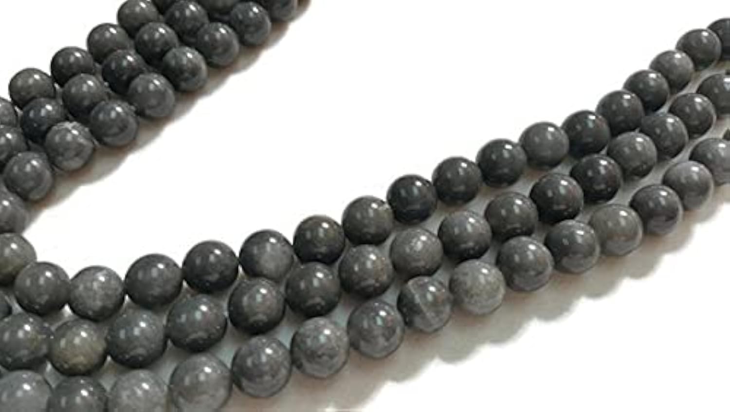 Quartz gris perles rondes 8mm 9mm fil 14" pierre naturelle création