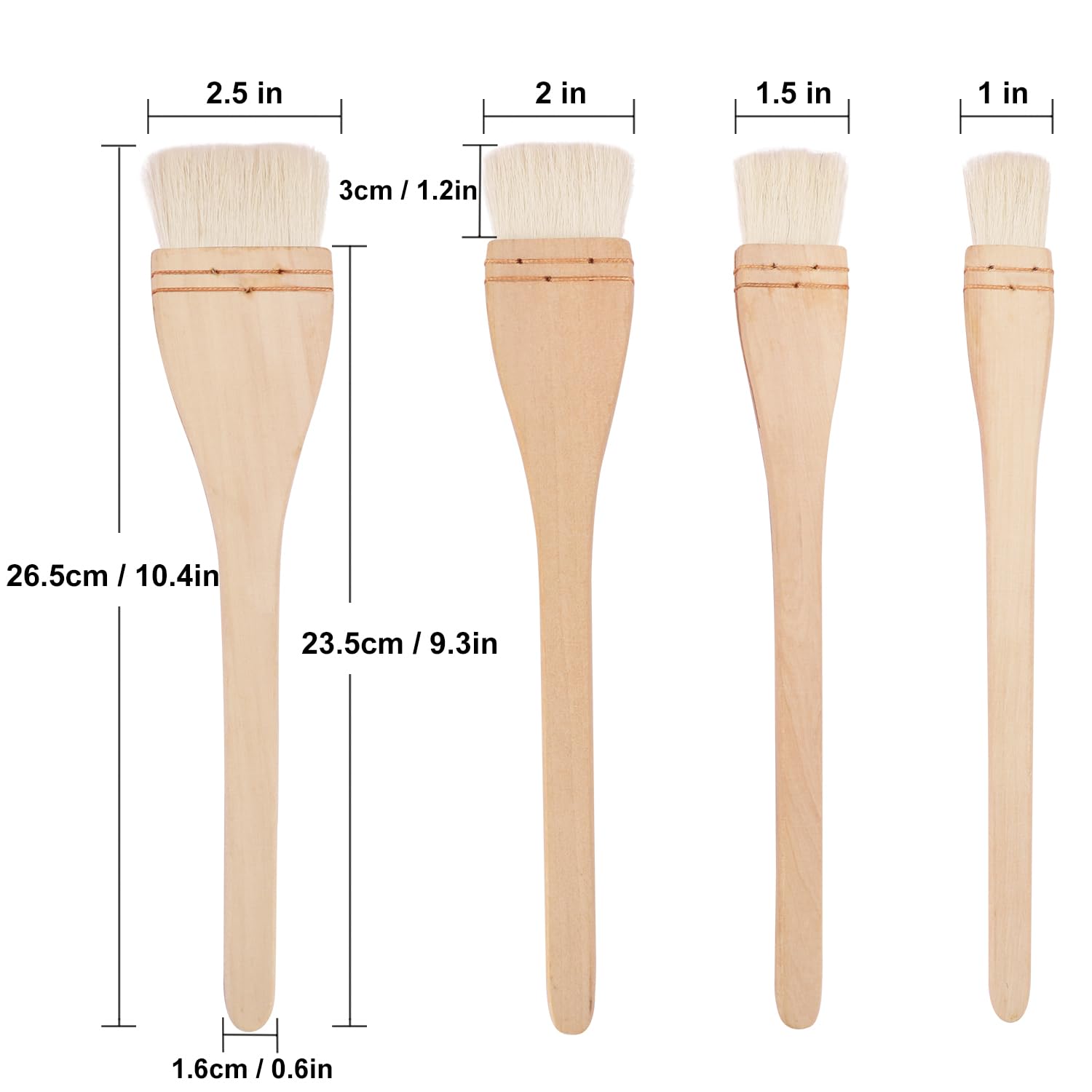 Artist's Choice - Juego de pinceles de merluza – Paquete de 12 pinceles planos de merluza (2.5 cm/3.8 cm/5.1 cm/6.3 cm), fabricado con cerdas de pelo de cabra premium, ideal para acuarela