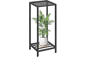 2 Tier Metal Corner Plant Stand for Indoor and Outdoor decor - IBUYKE 30" Black