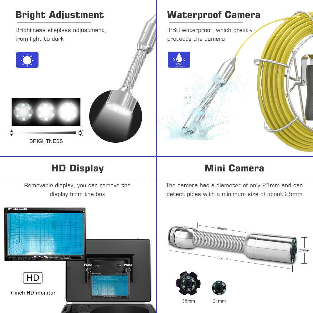Nеw Dеаl Sewer Camera, 100ft/30M WiFi Borescope Pipe Inspection Snake Camera for Android/iOS, Live Video Waterproof IP68 HD 1080P Drain Cam for Home & Industrial Wireless Endoscope Plumbing Camera