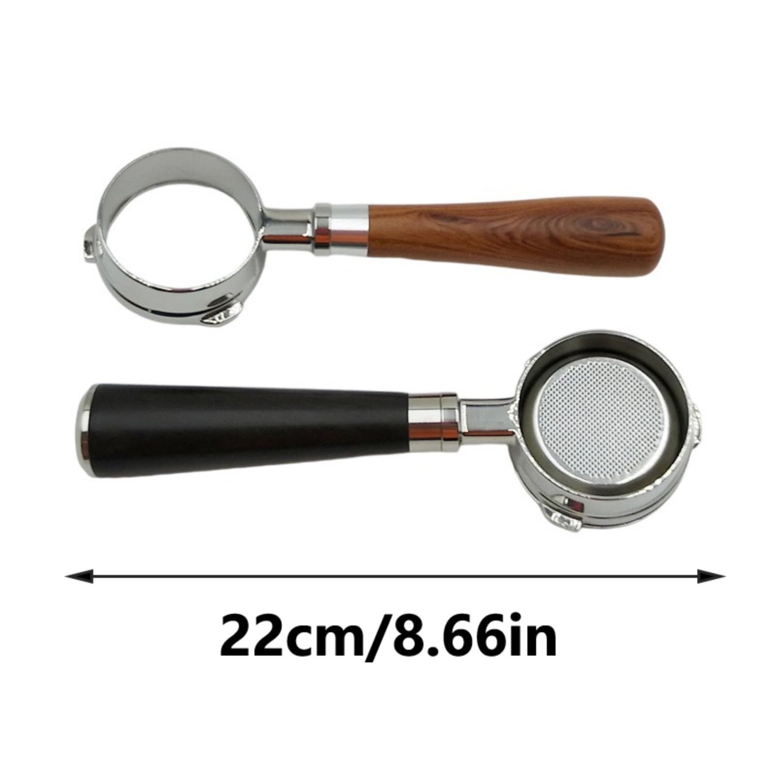 58 mm Siebträger für Kaffeemaschinen mit ergonomischem Holzgriff und abnehmbarem Edelstahlfilter, Espressokocher Teil Kaffee-Zubehör