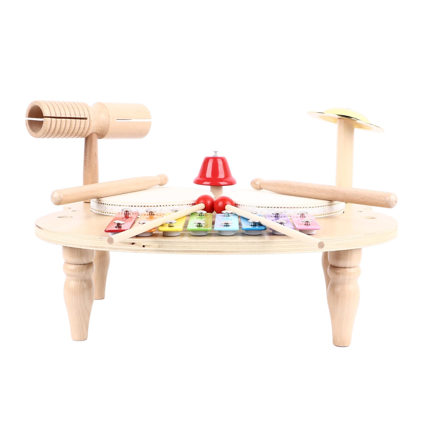 Juego de batería para niños, percusión educativa de madera para amantes de la música para bebés con material de madera