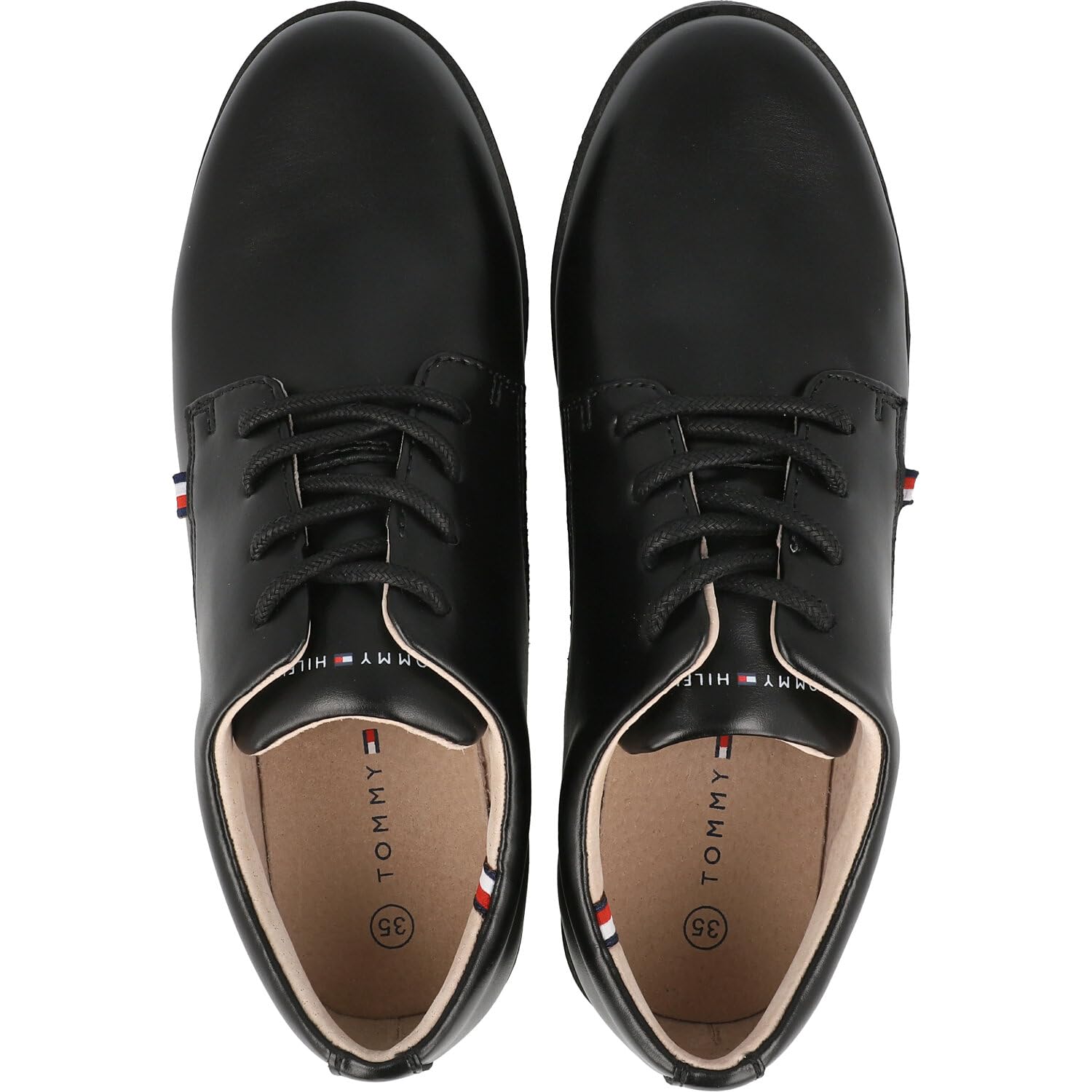 Tommy Hilfiger Lace-up Schuh mit glattem Finish, Samir, Schwarz, 35