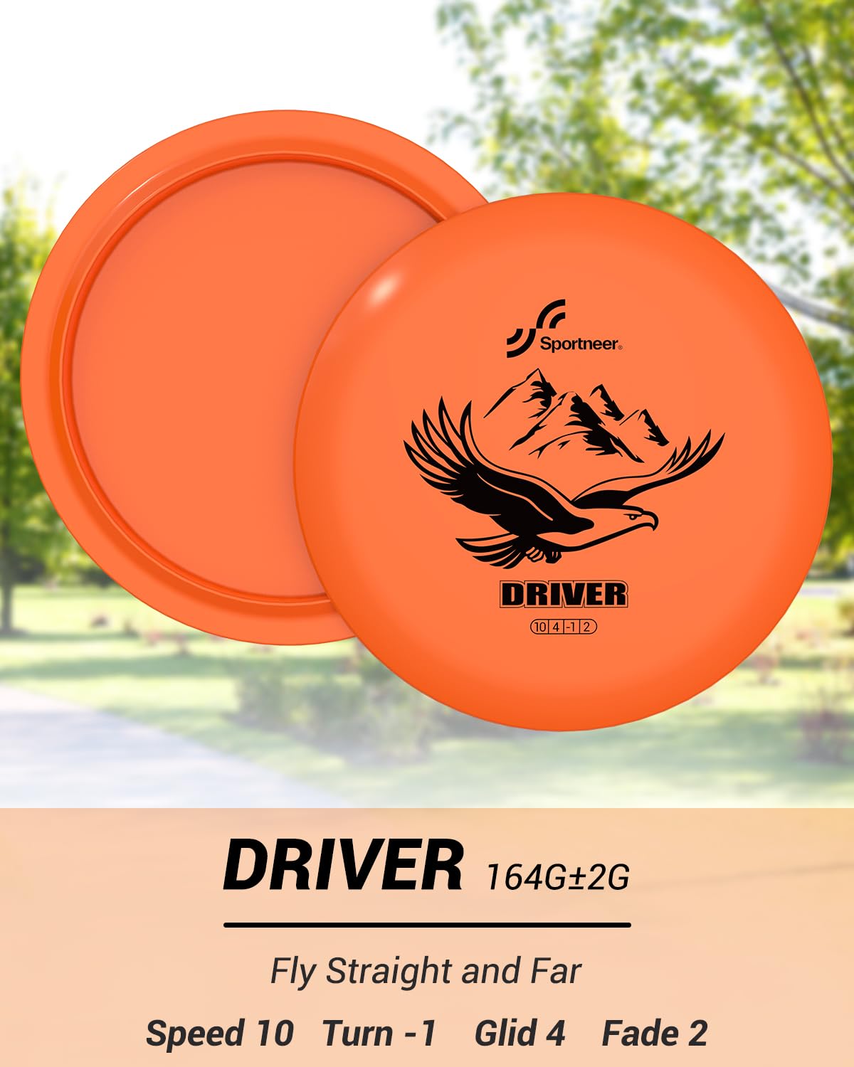 Sportneer Juego de discos de golf 3 piezas con putter, rango medio, driver, mini marcador y bolsa portátil