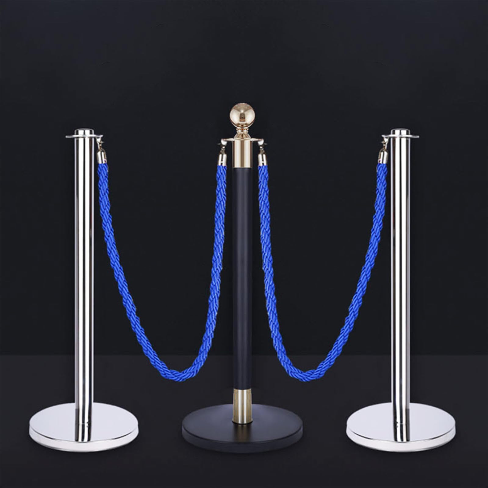 Corde de Barrière Torsadée en Corde Bleu 1,5m pour Contrôle des Foules et Guidage des Personnes Églises et Inaugurations