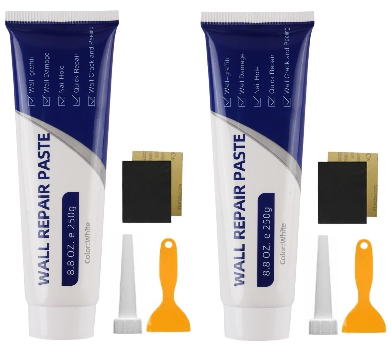 Hufenyu 2Pcs Efficient Drywall Repair Kit With Scraper Wall Mending Agent Fast Dry Wall Repair Paste For Holes Cracks Dents & Tile Gaps(2Pcs)