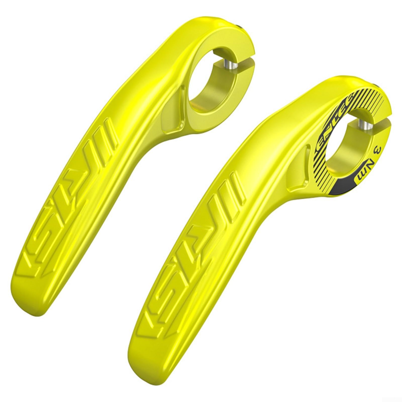 Carbon Fiber Bicycle Bar Ends, Electric Bike Handlebar, Handlebar Grips For Mountain Road Bikes Multi-Angle Adjustable Black Red(Fluorescent yellow)