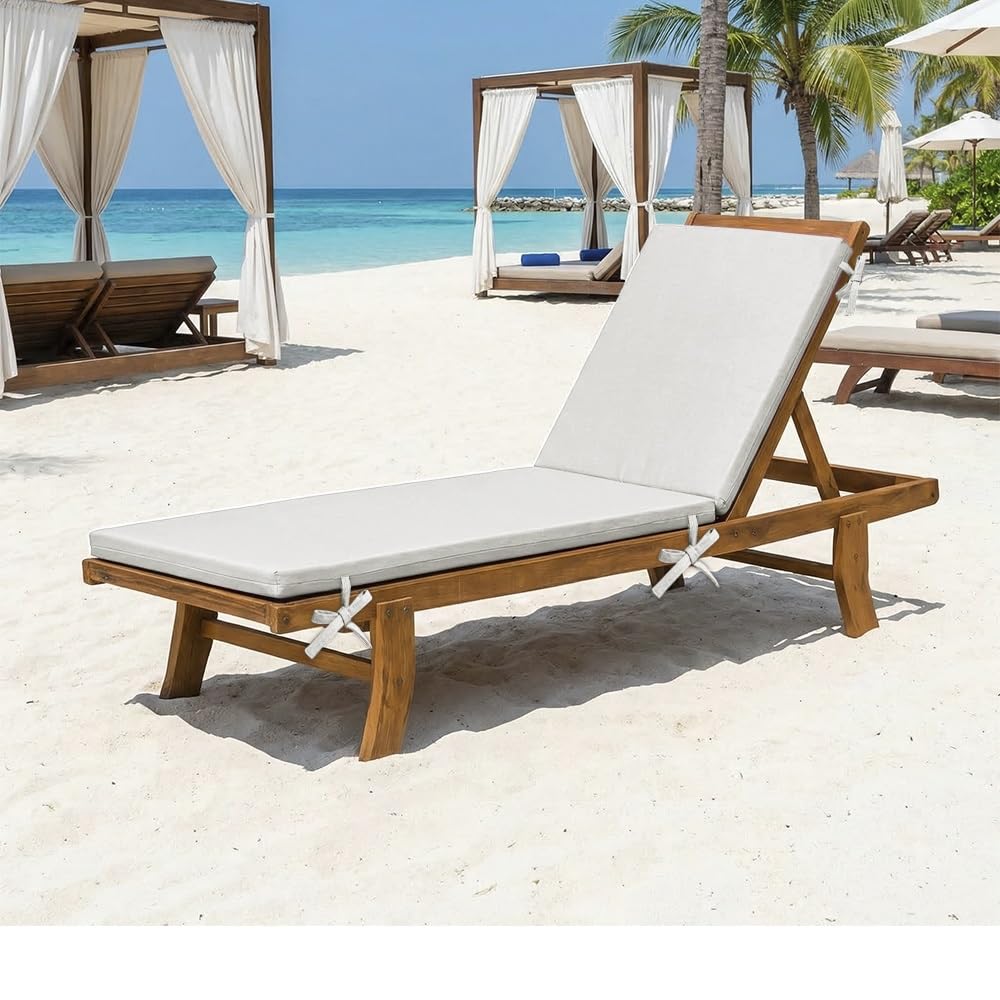 Toldo Matelas de chaise longue d'extérieur imperméable (blanc)