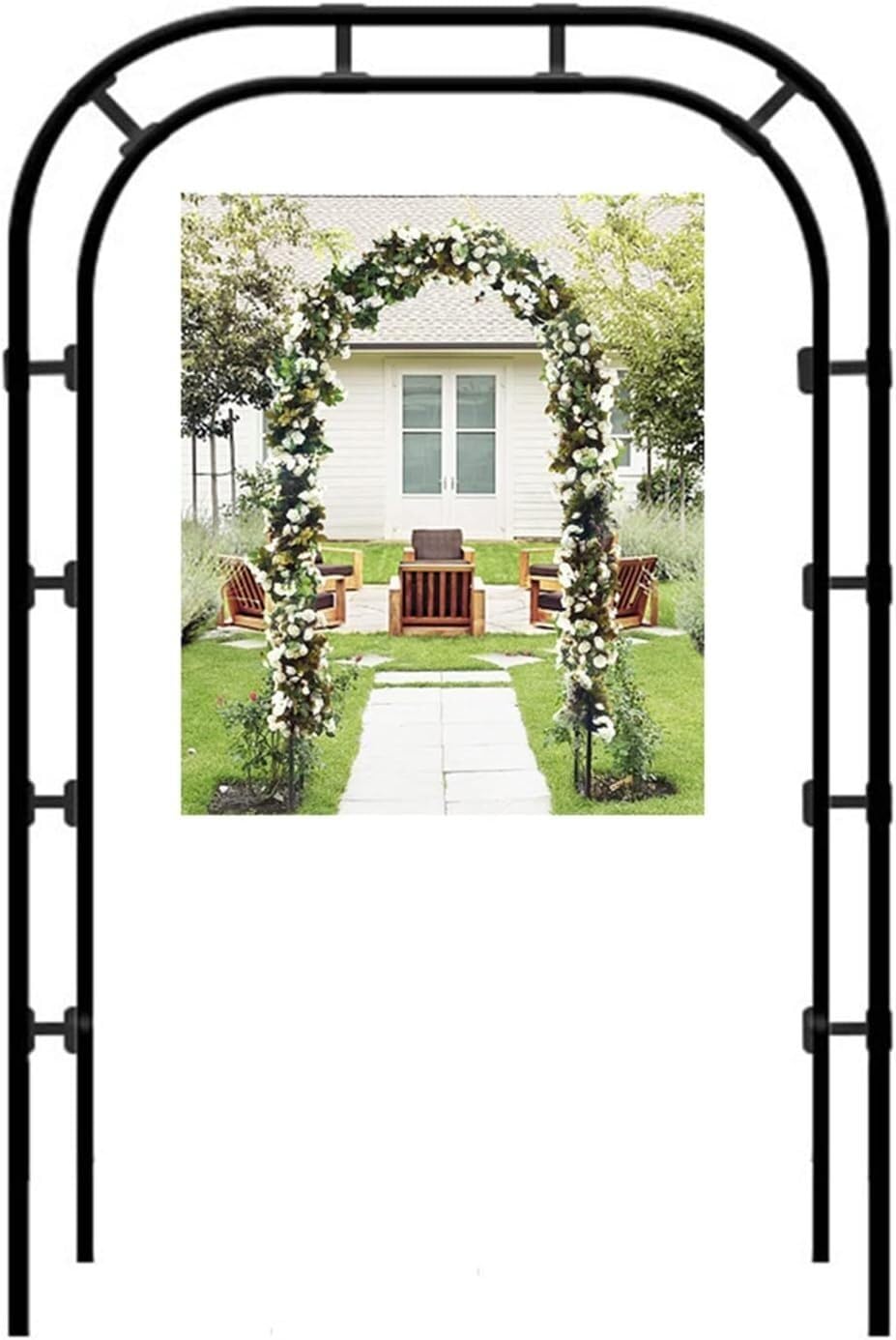 Arche de pergola en métal ELzEy support plante grimpante extérieur