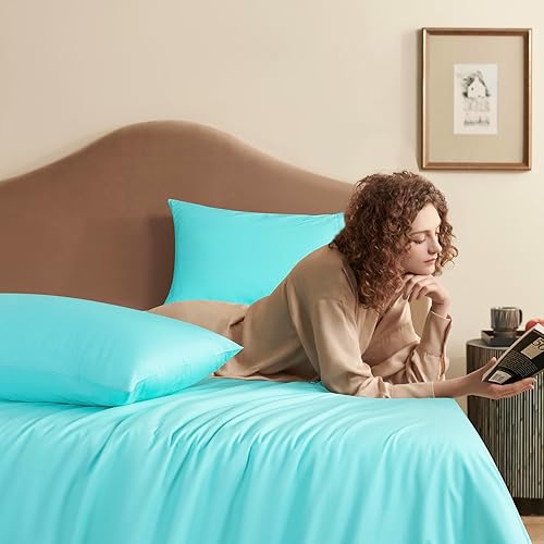 Miniatura 7 de LBRO2M Juego de sábanas de 100% algodón egipcio de 1000 hilos, tamaño King, juego de sábanas de 4 piezas, bolsillo profundo de 16 pulgadas, para