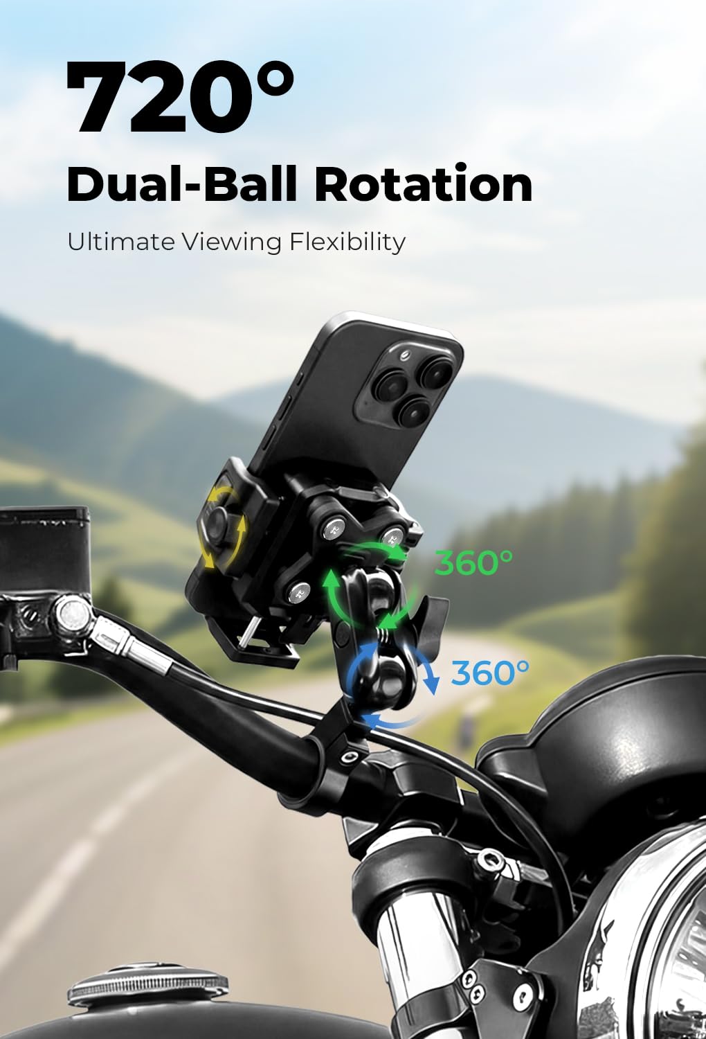ROCKBROS Support de téléphone pour vélo, support de téléphone moto