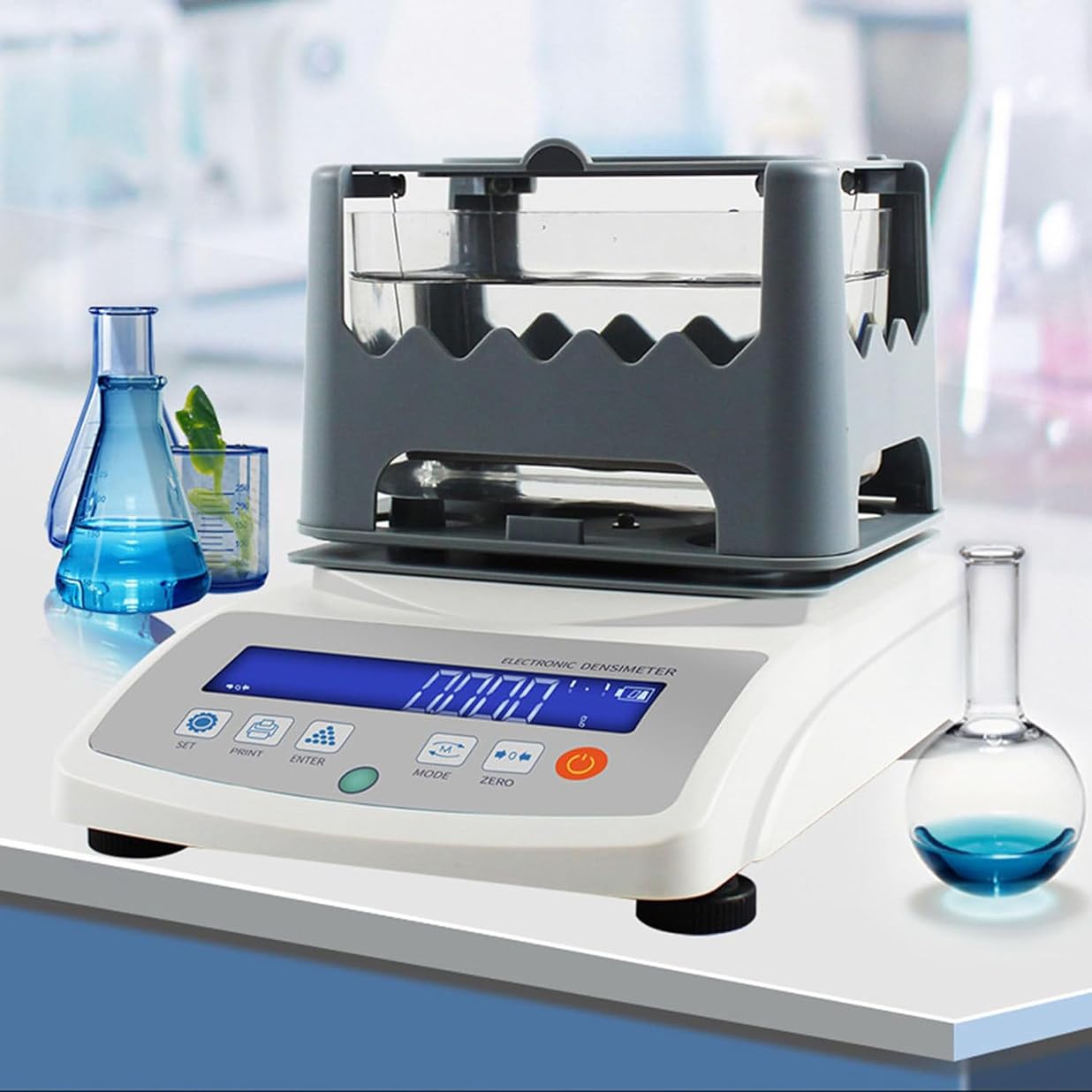 Solid Density Meter, High-Precision Metal Purity Analyzer, 0.001~99.999g/cm3 Plastic Rubber Granules Density Detector Hydrometer, for Laboratory, Jewelry,600A