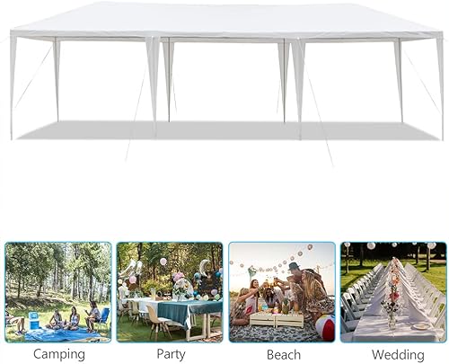 Miniatura 5 de Tienda de campaña al aire libre, refugio de almacenamiento de glorieta, impermeable, para fiestas, bodas, eventos, barbacoa con paredes laterales