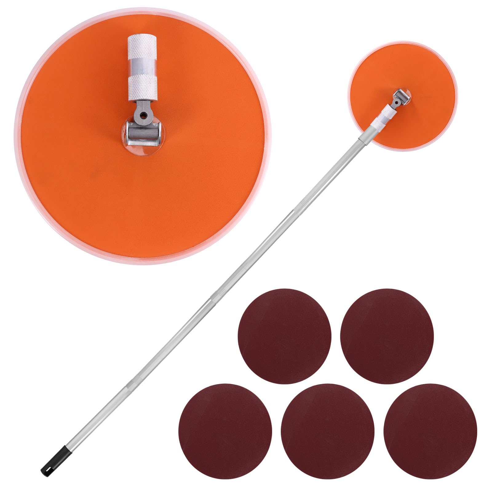 Pole Drywall Sander Radial Round Head Wall Sander 360 Degree Rotation Drywall Sanders with 5 Pcs Sanding Sheets 80,120,150,180,240 Grit