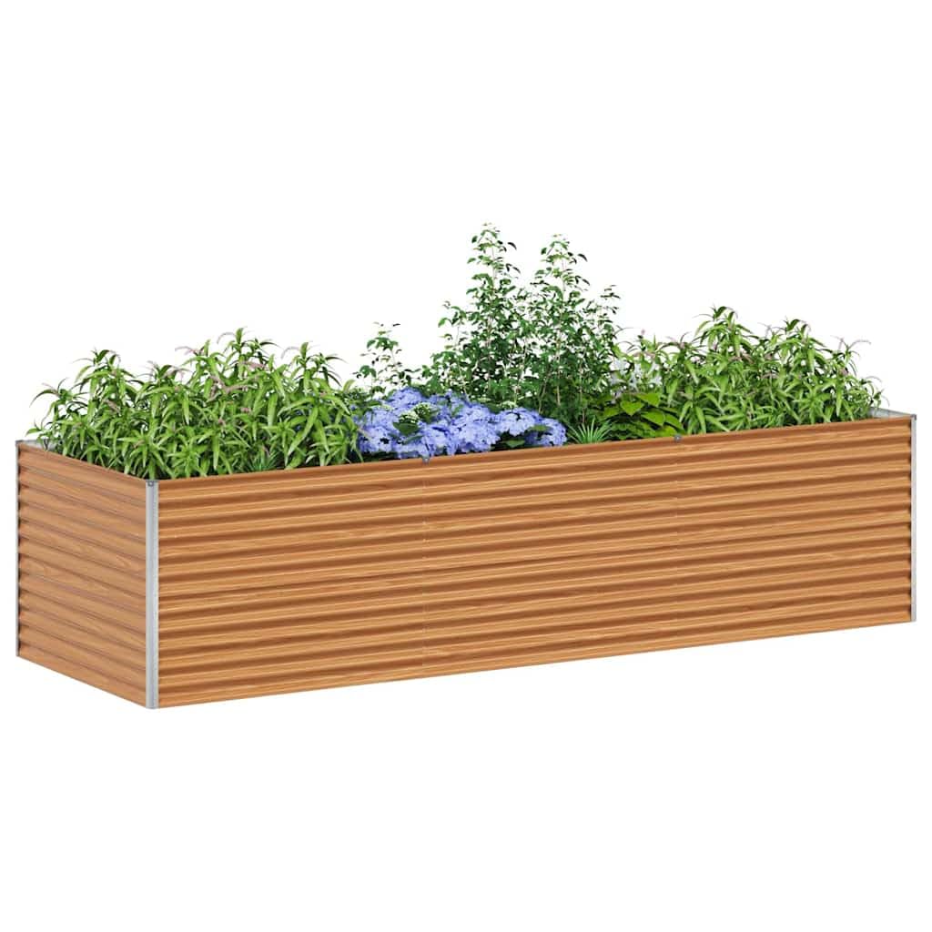 Bancal elevado de acero galvanizado para jardín y terraza, resistente a la intemperie, de acero galvanizado con borde plegable para un manejo seguro