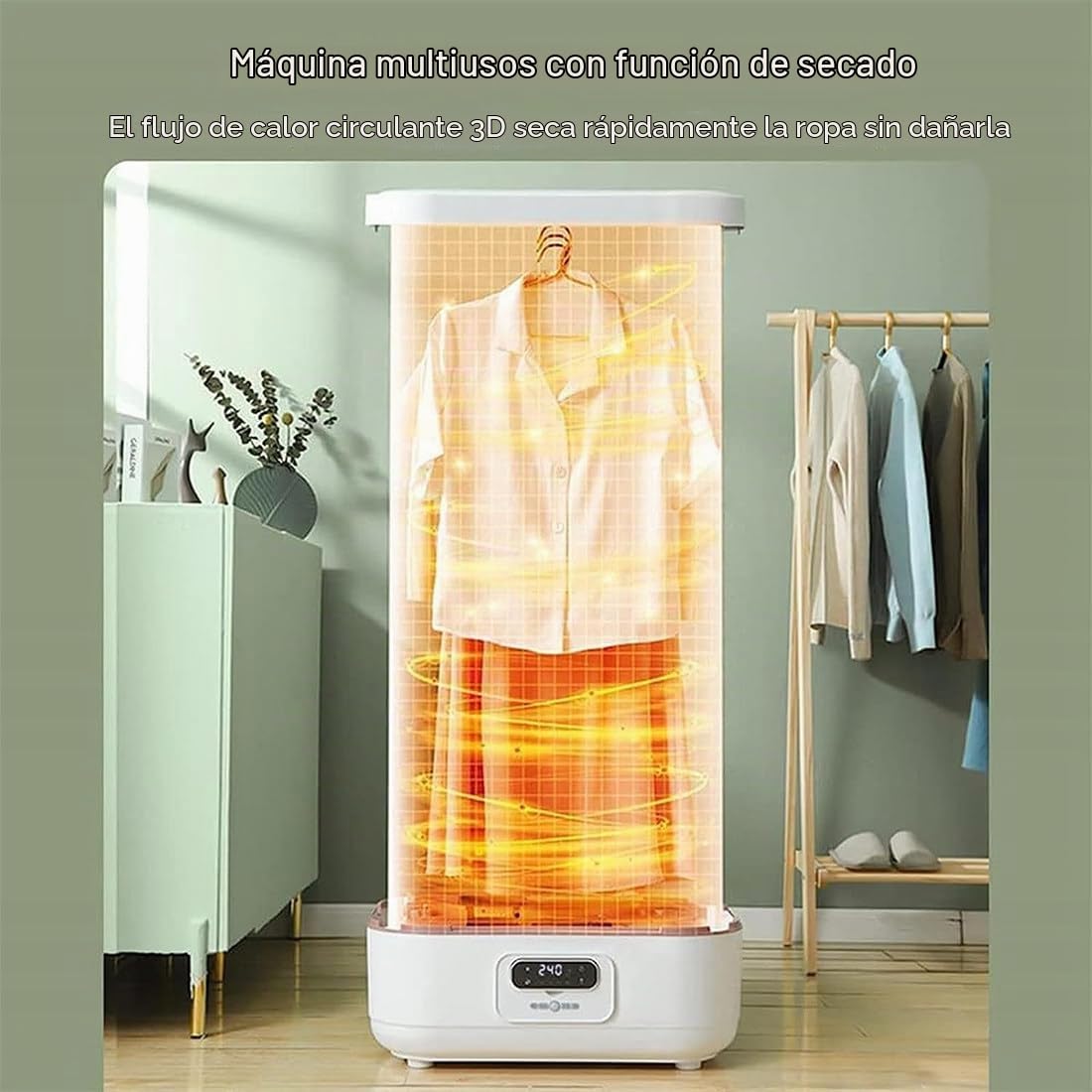 Armario De Vapor 900W, Secadora Ropa/Planchadora Automática Vapor para Eliminación De Arrugas, Sincronización Inteligente, Cuidado Automático De La Ropa