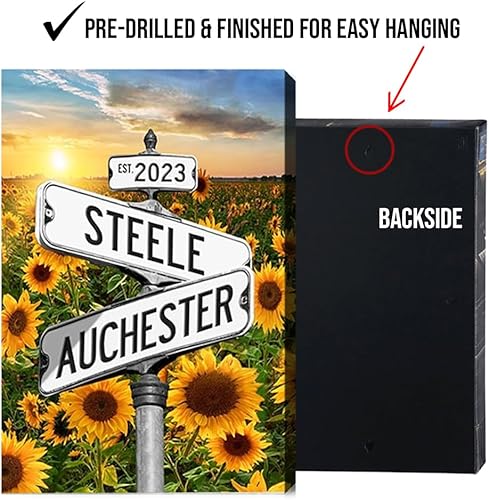 Miniatura 4 de Póster de lienzo con nombre personalizado, letrero de calle vintage, regalos de amor, encrucijada, boda, fecha, nombres, letreros de calle, póster