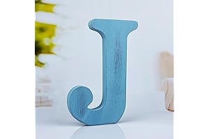 Rustic Blue 6 Inch Unfinished Wood Letters for Wall