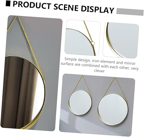 Miniatura 4 de Espejo de vanidad Espejo de pared de adorno Decoración de espejo redondo Decoración Espejo cosmético Espejo nórdico Espejo de pared de metal Espejo