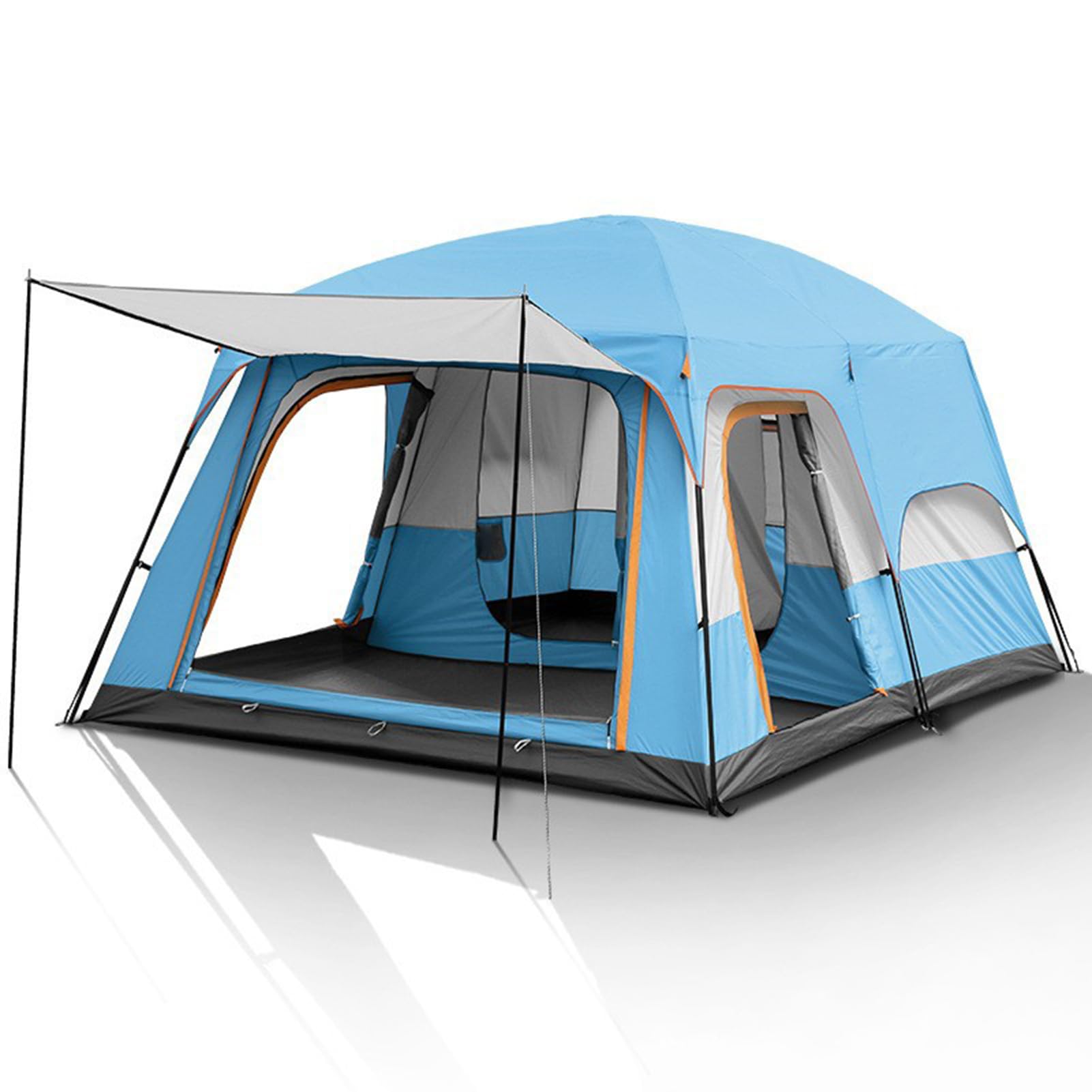 Tienda de campaña Inflable, Tienda de campaña de instalación instantánea for 6/12 Personas con Porche, toldo, 2 Compartimentos for Exteriores y Camping