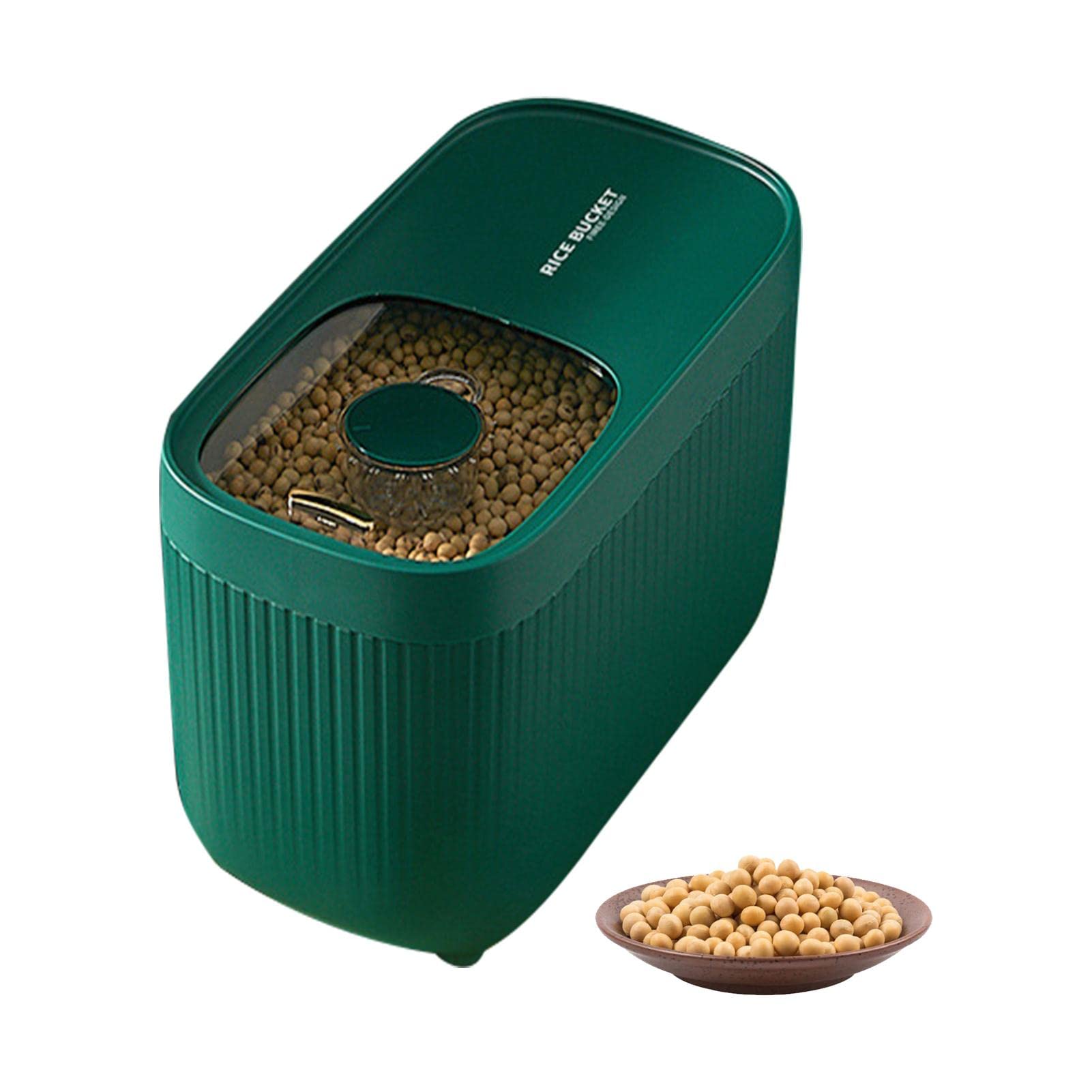 Contenedor de arroz dispensador de cereales, contenedor de alimentación de 15 kg, contenedor de alimentos secos, cubo de arroz sellado, apto para almacenar alimentos para gatos, comida