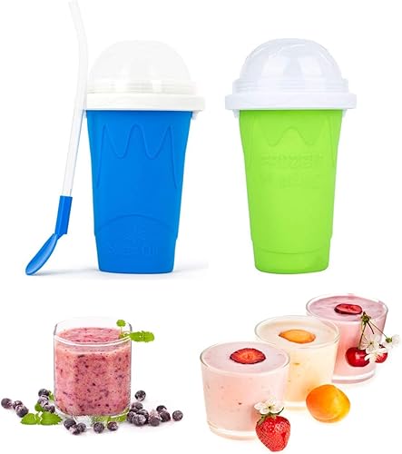 Vista 9 de Taza para Hacer Slushies, Taza Mágica de Batidos Congelados Rápidos, Taza de Enfriamiento de Doble Capa con Exprimidor, Máquina para Hacer Slushies