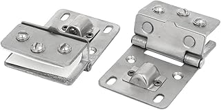 Aexit 48mmx45mmx27mm Adjustable Fall Protection Rectangle Shaped Glass Clamps Clip Silver Safety Clips Tone 2pcs