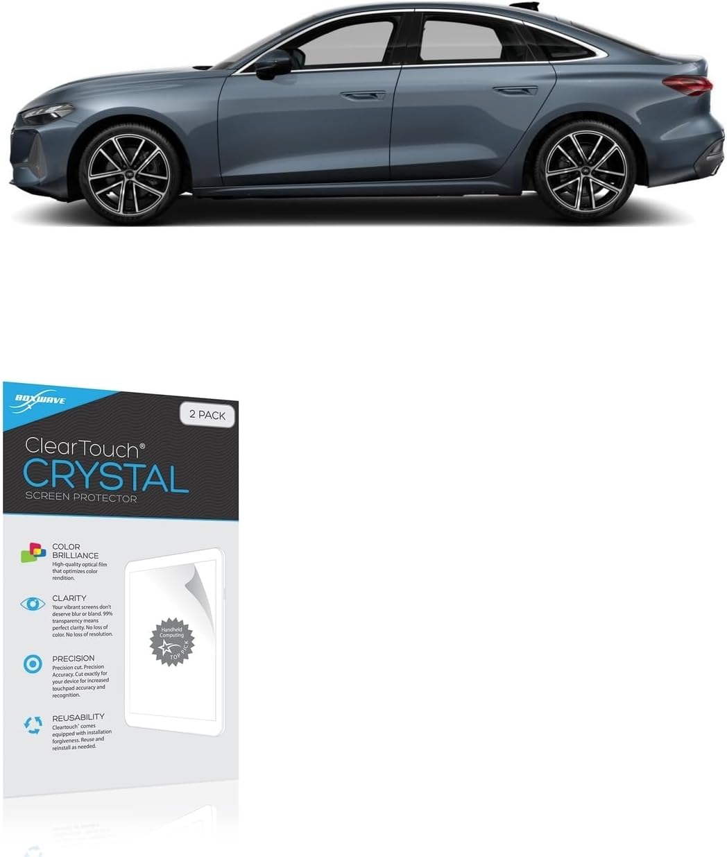 BoxWave Screen Protector Compatible With Audi 2026 A5 Sedan Display (14.5 in) - ClearTouch Crystal (2-Pack), HD Film Skin - Shields From Scratches