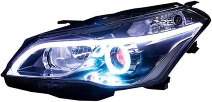 Car LED Headlight Assembly Compatible With Suzuki Ciaz Alivio 2013-15 DRL Daytime Running Light Angel EyeLaser left