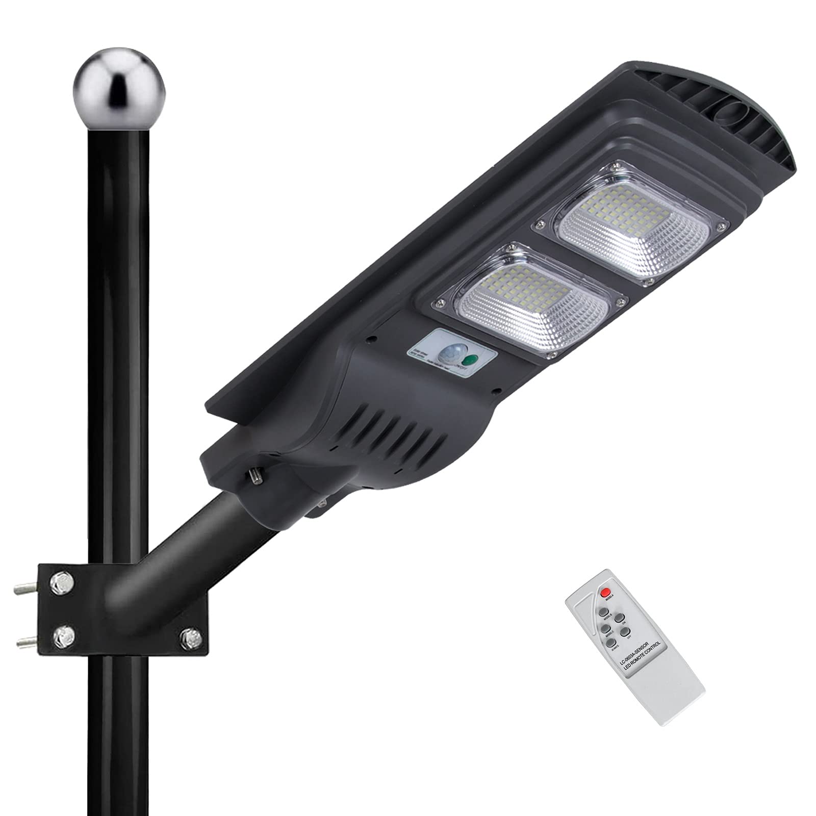 Photo 1 of Bavnnro Solar Street Light,6000LM LED Solar Power Street Light with Motion Sensor and Light Control,Dusk to Dawn Solar Street Light for Outdoor Parking Lot,Yard,Playgroud