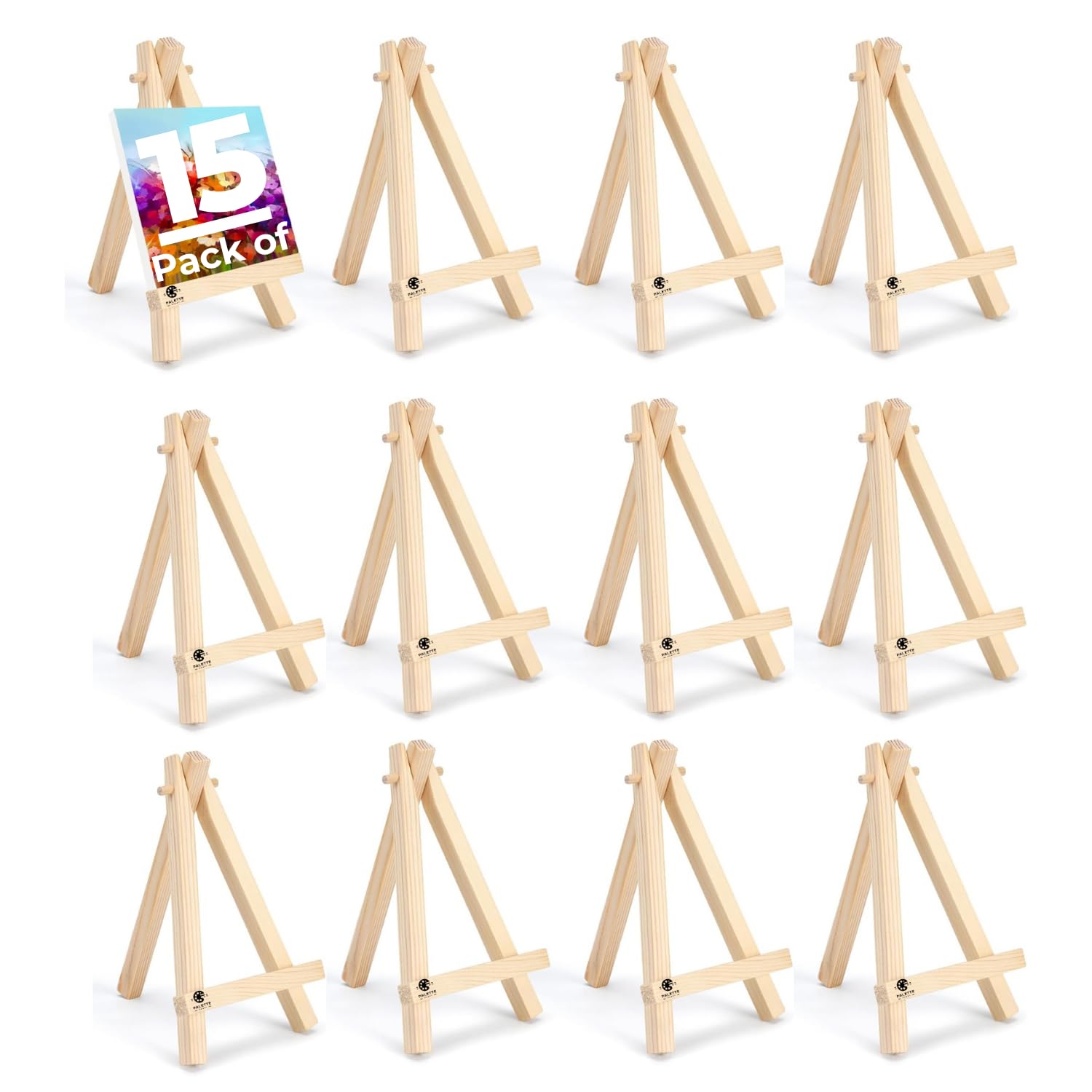 Mini-Staffelei aus Holz, 15 Stück, verstellbare kleine Tischstaffeleien für Kunst, Malerei, Künstler, Studenten, Kinder und zum Präsentieren von Fotos