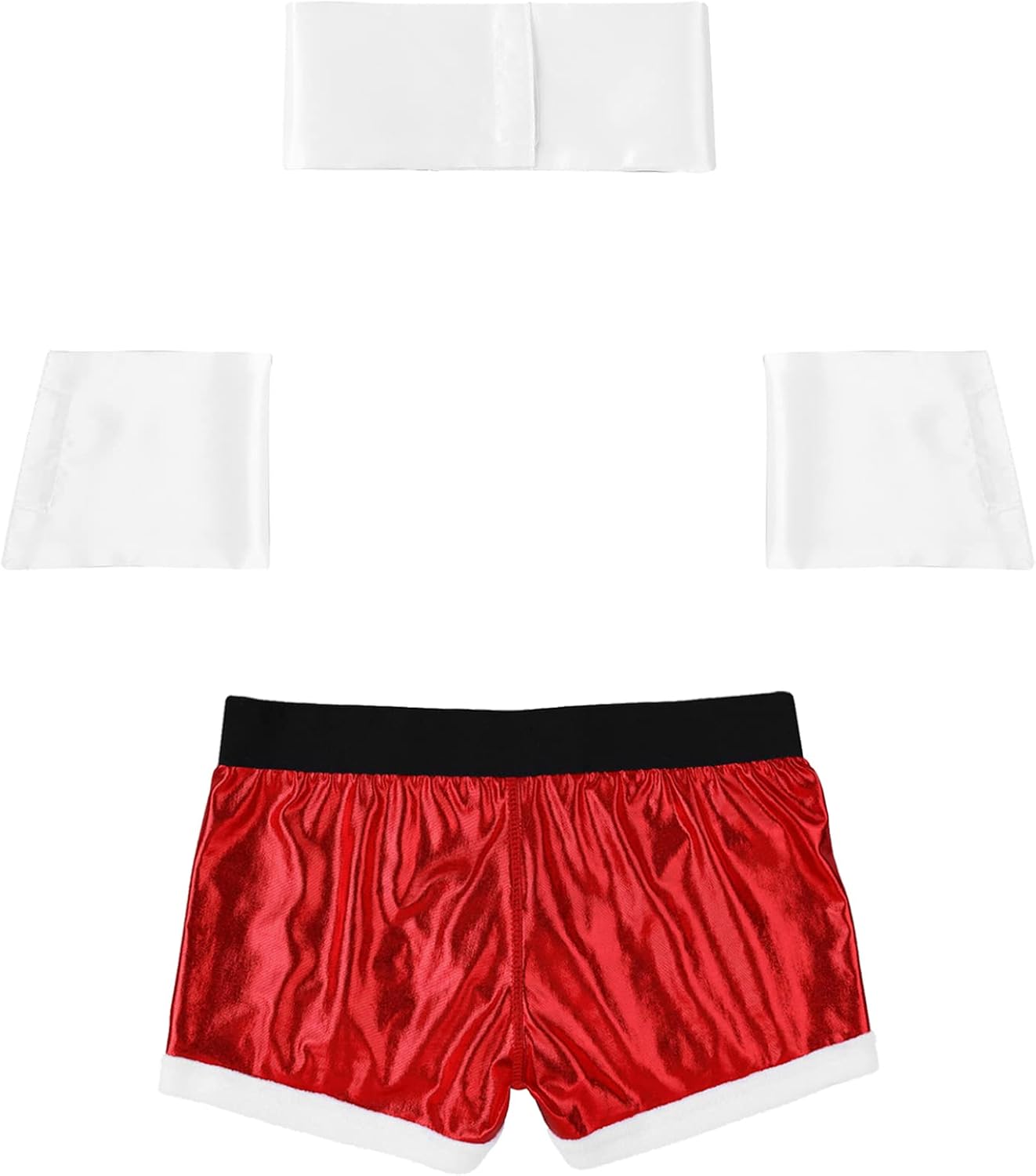 XUNZOO Men's Christmas Lingerie Mr. Claus Santa Costume Cosplay Collar Cuffs with Boxer Shorts Underwear Outfits