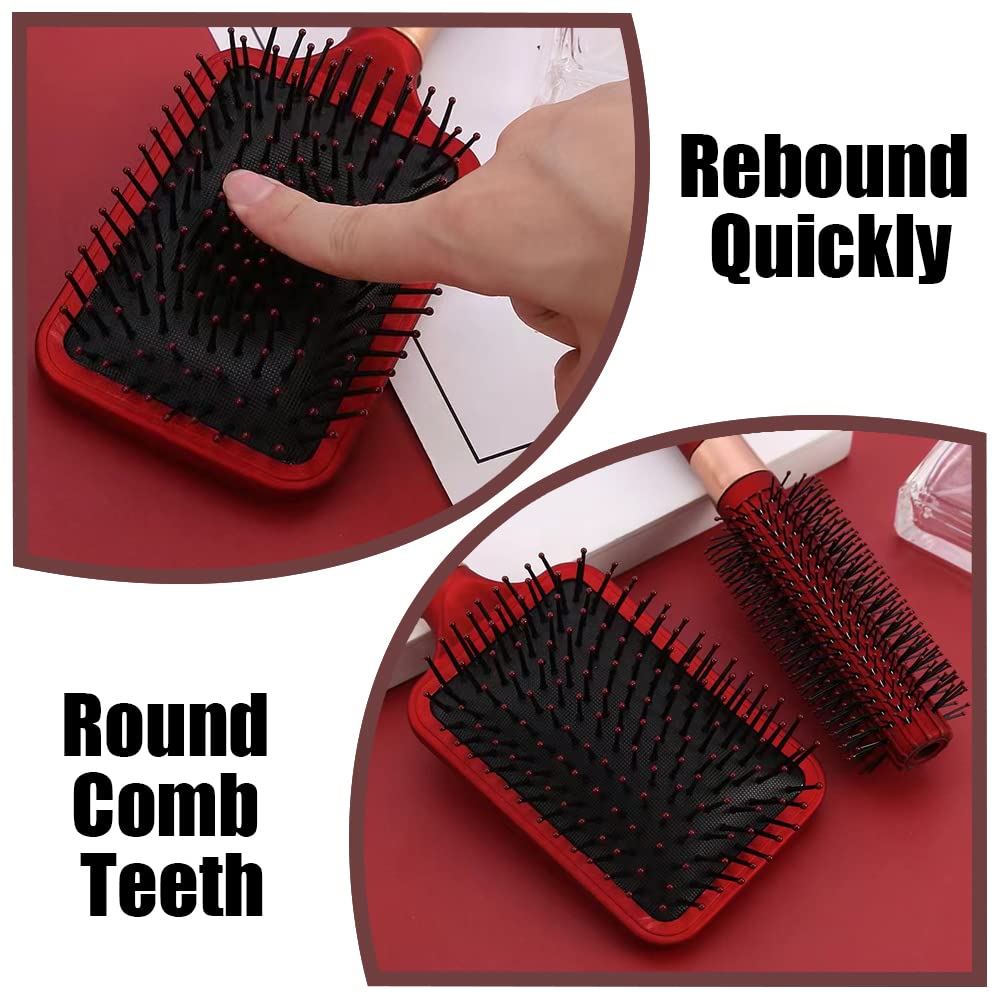 4 Pcs Hair Brush Set,Anti Static Massage Oval Comb,Detangling Brush Round Vent Hair Brush,Detangling Hairbrush for Women Men and Kids - Image 3
