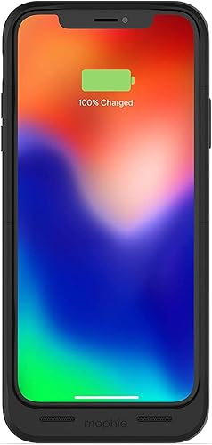 Mophie Juice Pack Wireless - Carga inalámbrica Qi - Funda protectora de batería hecha para Apple iPhone X - Negro (401002004)