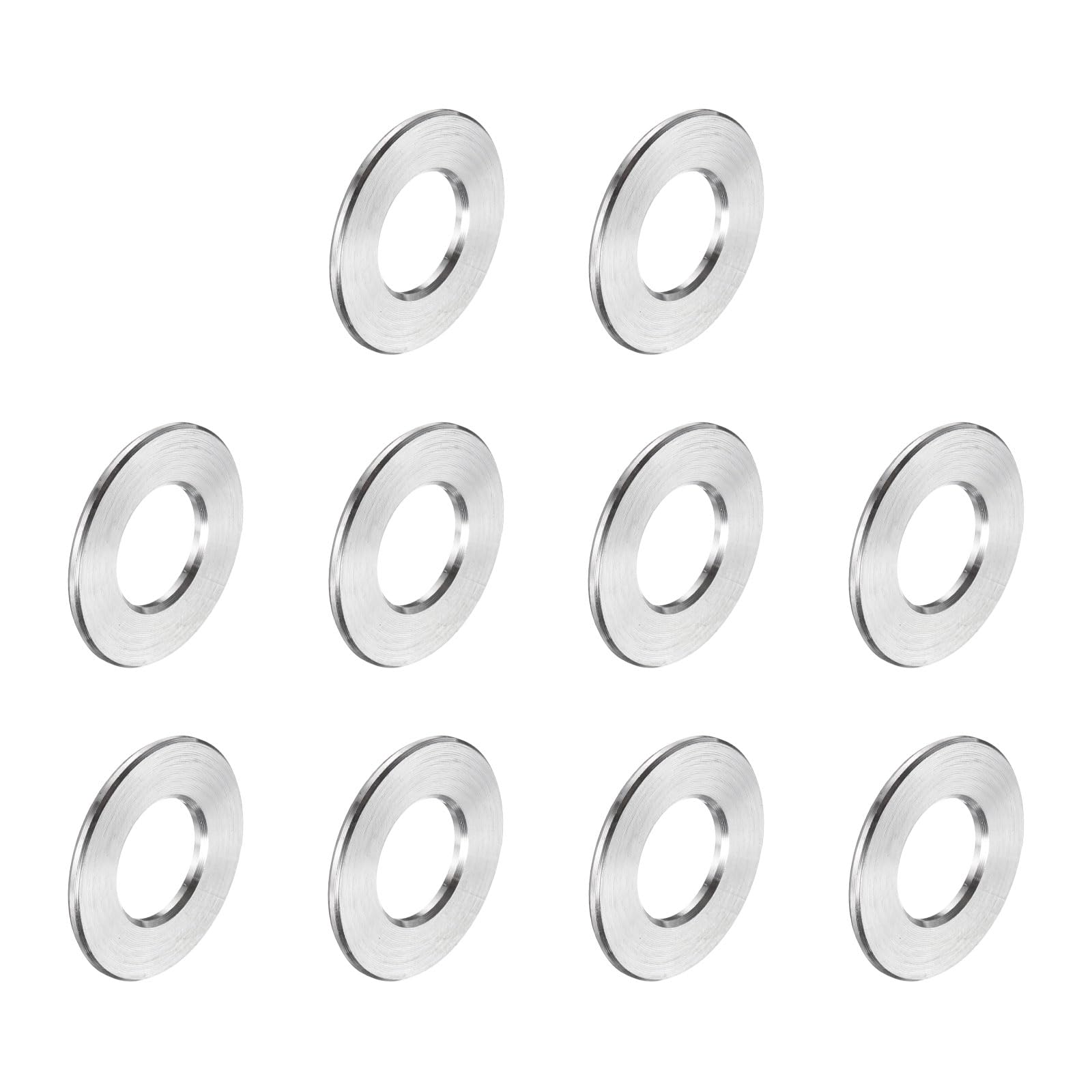 uxcell 10pcs Stainless Steel Spacer 1/2" Bore x 1" OD x 1/16" Length Screw Bushing Plain Finish Round Metal Spacer for M12 Screws Bolts and Rods
