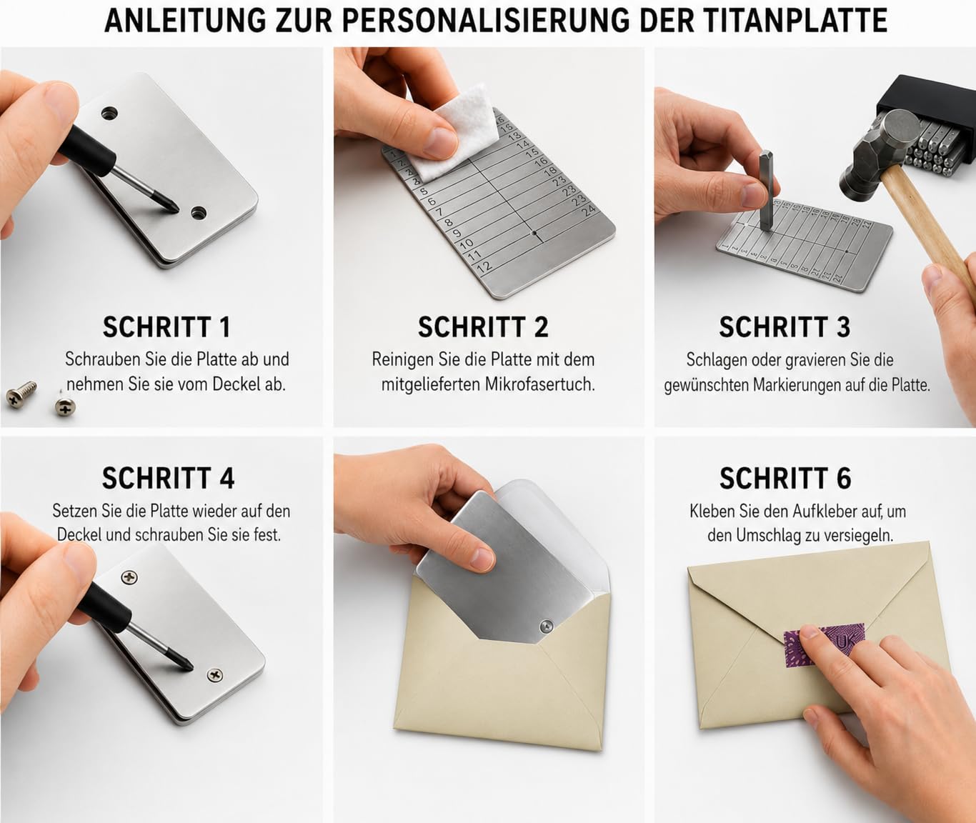 Crypto Seed Storage 2 x Laser-Gravur, kaltes Titan, Metallplatte, ausstanzbare oder ätzbare Platte für Offline-Bitcoin, Ethereum, Kryptowährung, Phrase Mnemonische