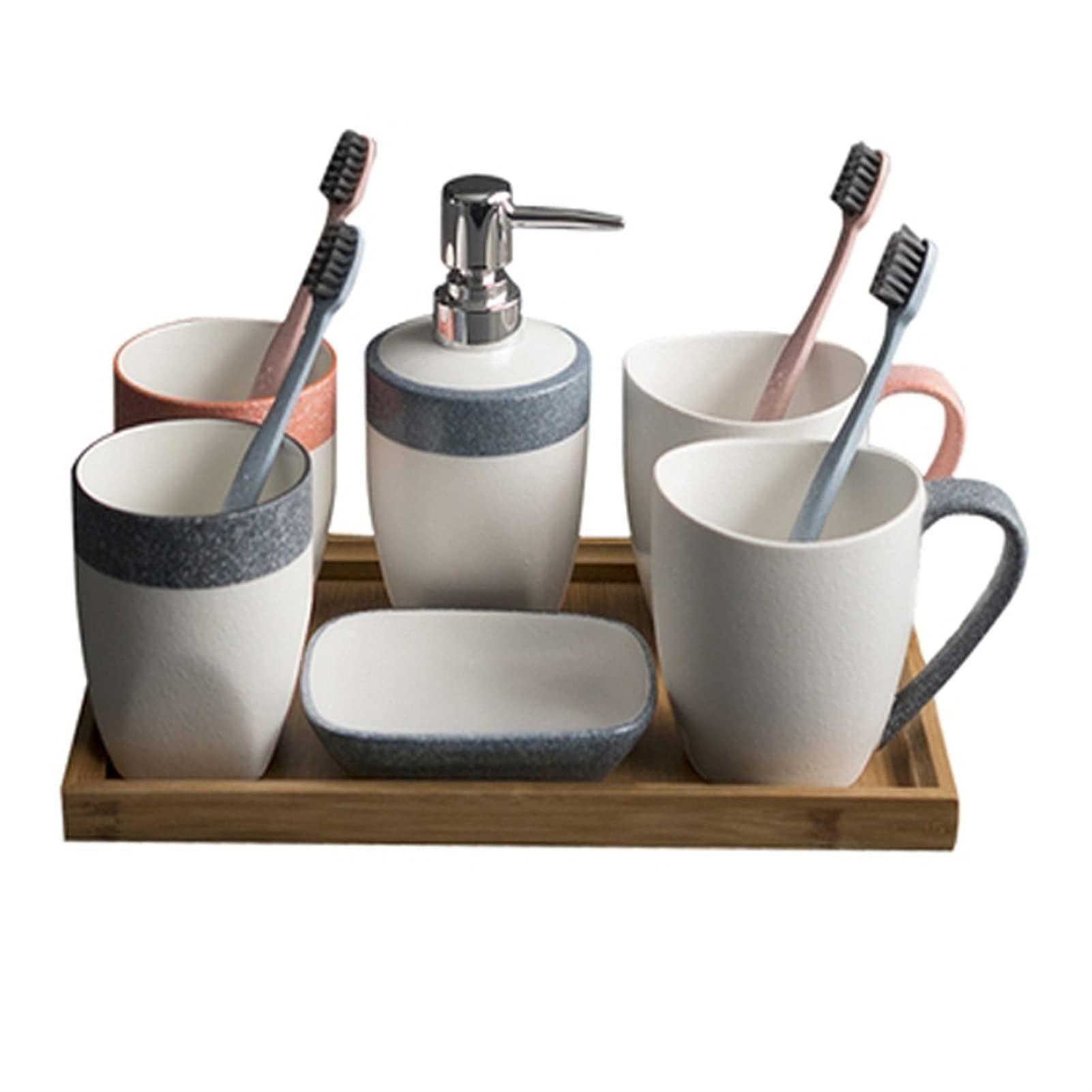 Seifenspender Schneeglasur Keramik Seifenspender Eltern-Kind-Set Familienbad Toilettenartikel Lotion Flasche/Mundspülung Tasse/Seifenschale/Tablett Flüssigseifenspender