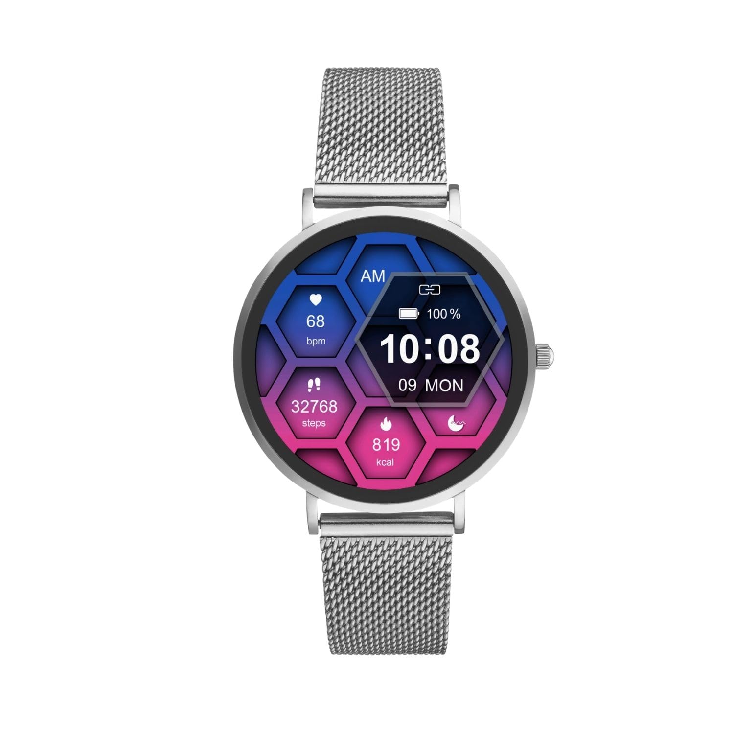 XCOAST SIONA 2 Nano Silber 37mm AMOLED Smartwatch Damen Fitness Tracker Wasserdicht Puls Blutdruck Blutsauerstoff 7 Tage Akku