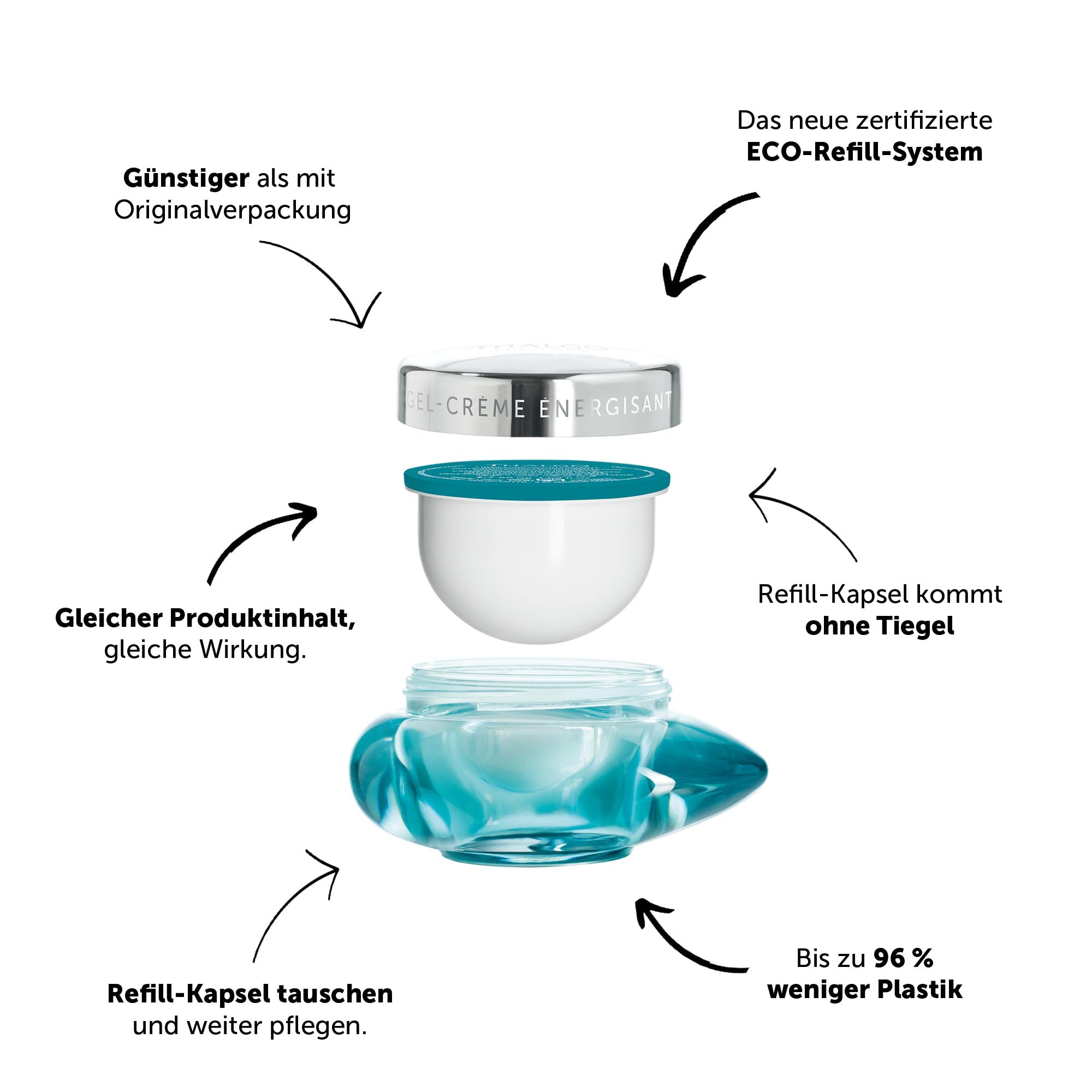 THALGO Refill Faltenkorrigierende Nachtcreme – Hyalu-Procollagène Anti-Falten Nachtpflege mit Retinol-like Wirkstoff, 50 ml